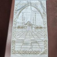 TAPPETO PREGHIERA CON DISEGNO IN RILIEVO ORO