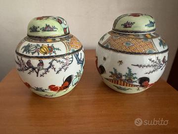 Coppia di Ginger Jar Vintage - Porcellana Cinese