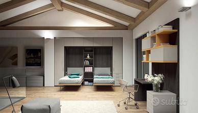 Letto a scomparsa singolo verticale molteni