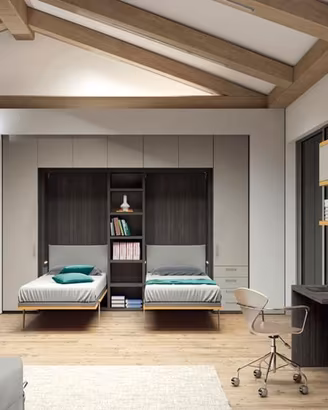 Letto a scomparsa singolo verticale molteni