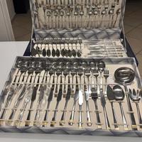 Set Posate completo per 12 + 12 in acciao e oro