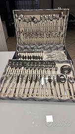 Set Posate completo per 12 + 12 in acciao e oro