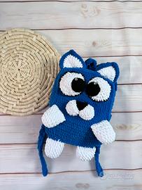 Zainetto Gattino Blu Fatto a Mano