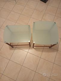 Tavolini in vetro e legno