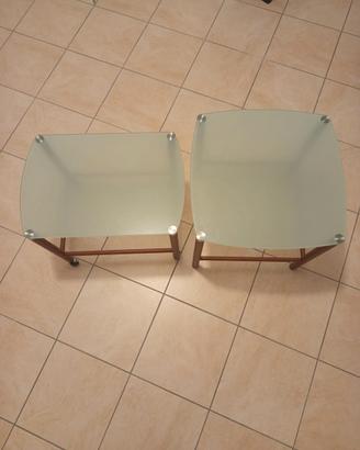 Tavolini in vetro e legno