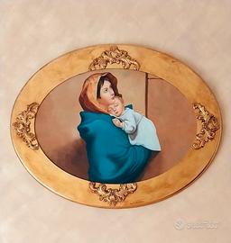 Quadro Ovale Madonna con Bambino
