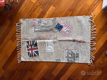Tappeto stile retro con bandiere 60x90