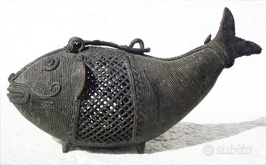 PESCE JALI SCULTURA INDIANA IN BRONZO /98