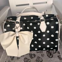 Borsa a bauletto nera a pois nuova