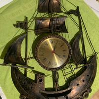 Orologio vintage Veliero decorativo 80x50 cm