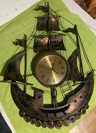 Orologio vintage Veliero decorativo 80x50 cm