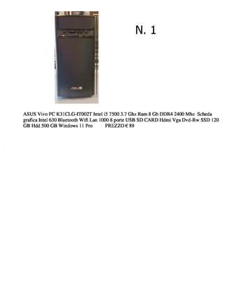 PC Desktop i5 e i7 con SSD + HD- Monitor 22" e 24"