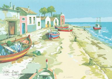 Presso Gallipoli Serigrafia 21x30 Aldo Riso
