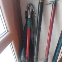 Canne da pesca con retino