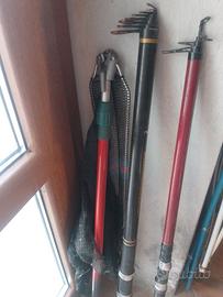 Canne da pesca con retino