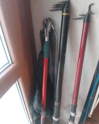 Canne da pesca con retino