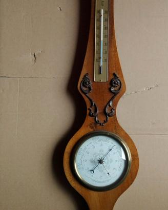 Barometro in legno e ottone vintage 