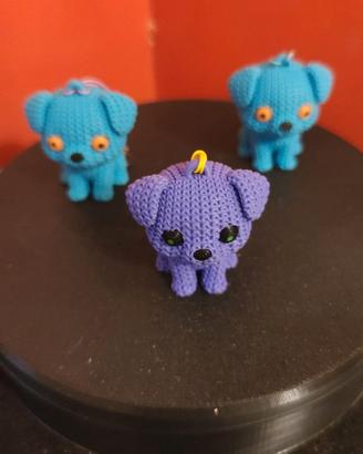 Portachiavi cagnolino stile uncinetto stampa 3D