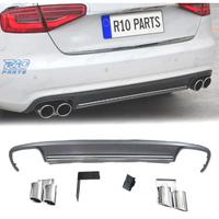 KIT DIFFUSORE AUDI A4 B8 11-15 LOOK S4 2 TERMINALI
