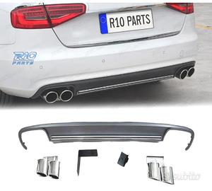 KIT DIFFUSORE AUDI A4 B8 11-15 LOOK S4 2 TERMINALI