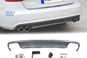 KIT DIFFUSORE AUDI A4 B8 11-15 LOOK S4 2 TERMINALI