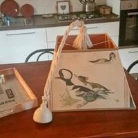 LAMPADARIO in tela con disegni di anatre.