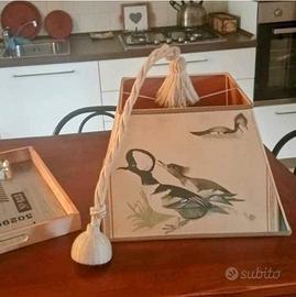 LAMPADARIO in tela con disegni di anatre.