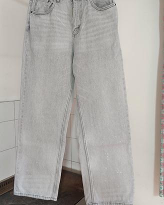 Pantaloni Baggy grigi Bershka, EU 40