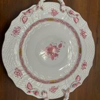 Splendido vassoio con manici in porcellana Herend