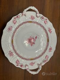 Splendido vassoio con manici in porcellana Herend