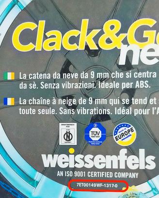 CATENE DA NEVE WEISSENFELS CLACK&GO