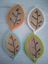4 sottopentola a forma di foglia