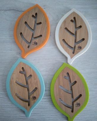 4 sottopentola a forma di foglia