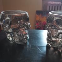 coppia vasi teschio in vetro 