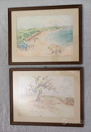 Quadri matita su cartoncino con cornice e vetro