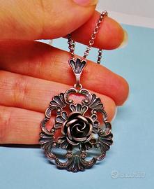 ARGENTO 925/835 collana antica stile barocco BAS