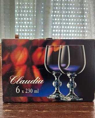 Set 6 calici Cristallo di Bohemia "Claudia" 230 ml