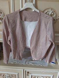 Coprispalle glitterato rosa cipria