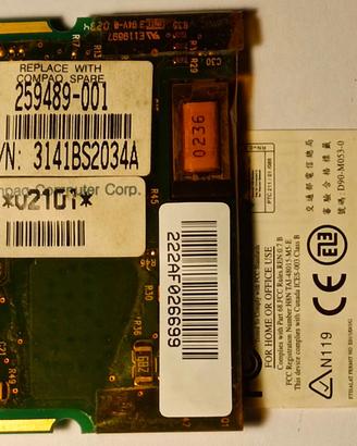 MODULO FAX HP COMPAQ 259489-001 MINIPCI
