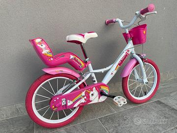 Dino Bike da 16” da bambina tema unicorno
