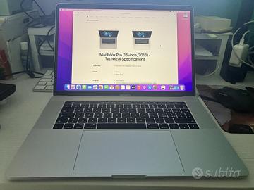 NOTEBOOK APPLE MACBOOK PRO A1707 EMC 3072 GRIGIO