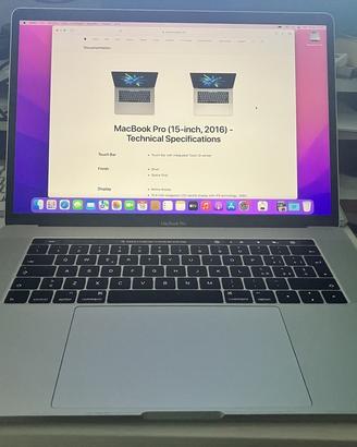 NOTEBOOK APPLE MACBOOK PRO A1707 EMC 3072 GRIGIO