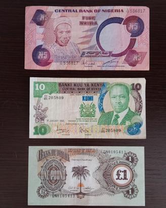 Lotto vecchie banconote africane anni 60-80