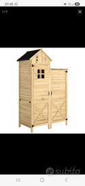 Armadio per giardino in legno di abete Outsunny