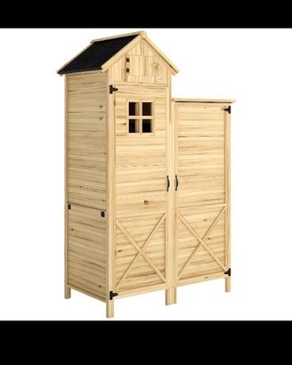 Armadio per giardino in legno di abete Outsunny