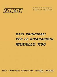 LIBRO FIAT 1100 DATI RIPARAZIONE 1970