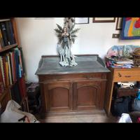 Mobile credenza vintage antico piano in marmo