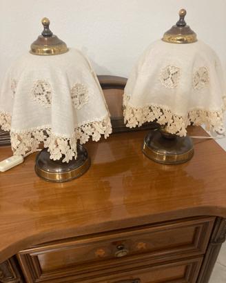Coppia abat-jour vintage pizzo