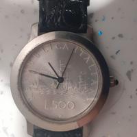 Orologio con quadrante 500 lire in argento