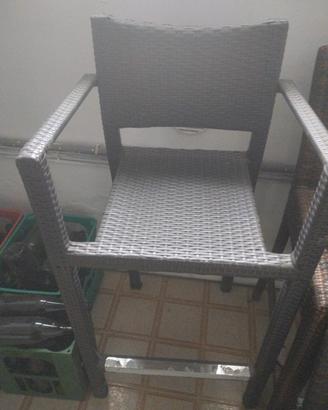 sgabello alto Rimini marron con poggiamani per bar